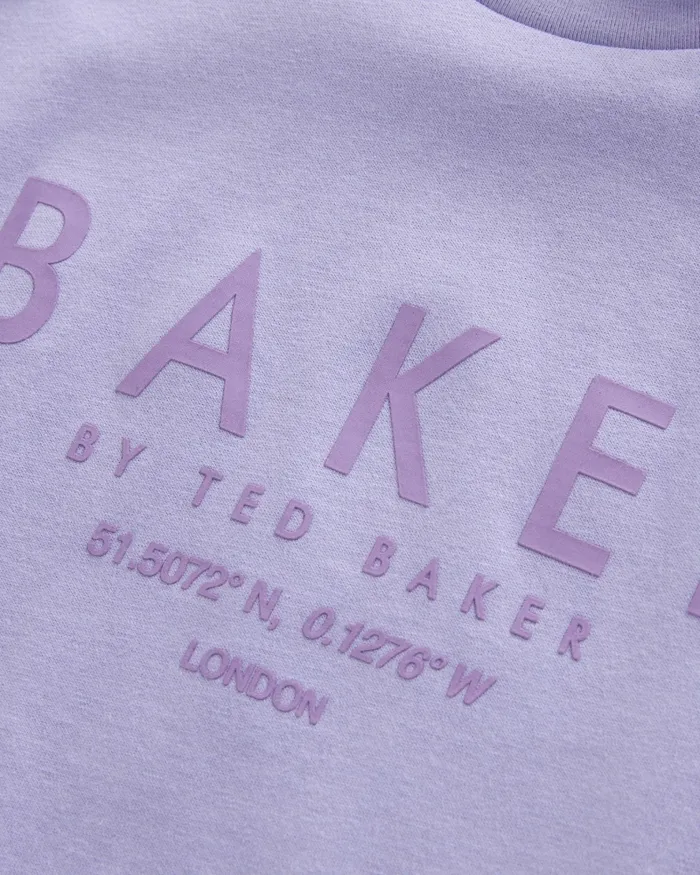 Kids WALLERR 8211 Boxy Fit Branded TShirt Purple Ted Baker Tops