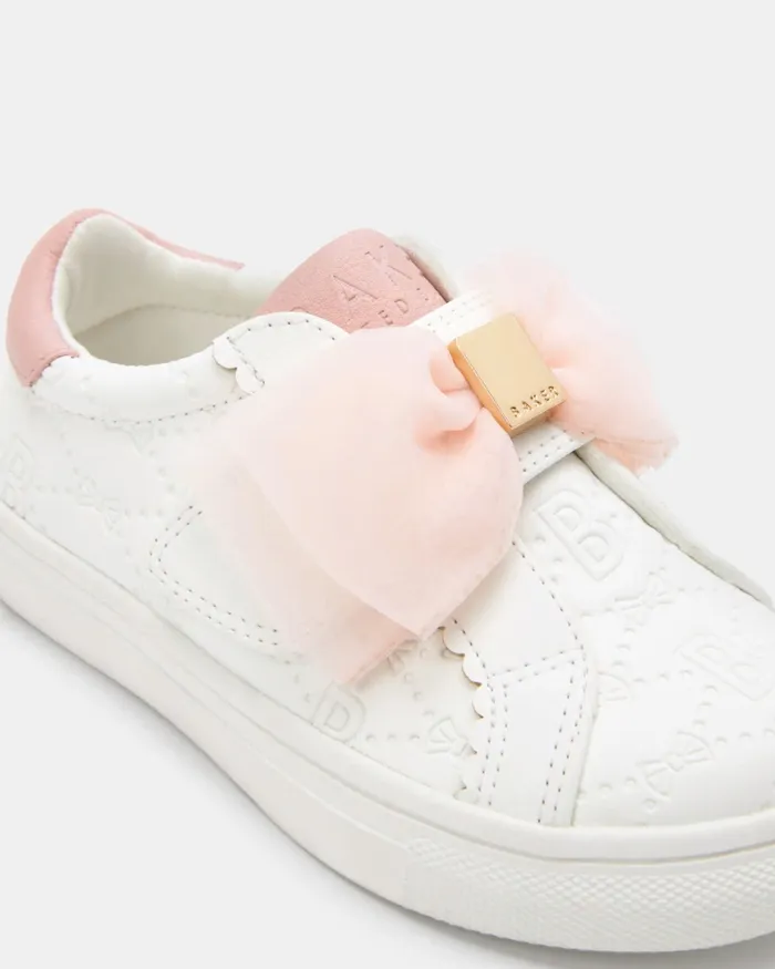 Kids WILMAY 8211 Bow Embellished Trainers White Ted Baker Younger Girls