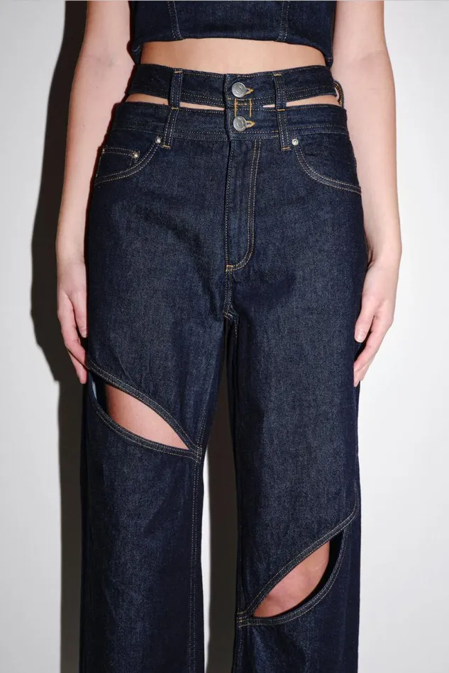 Kiri Double Waistband 8211 Denim Blue Women Won Hundred Jeans