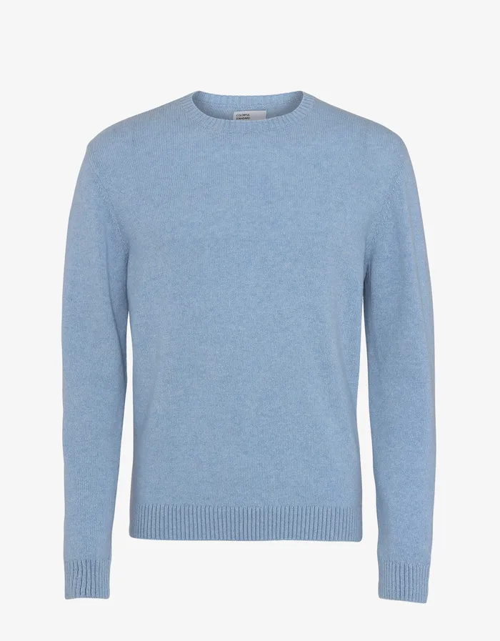 Knit Sweaters Colorfulstandard Men Classic Merino Wool Crew 8211 Stone Blue