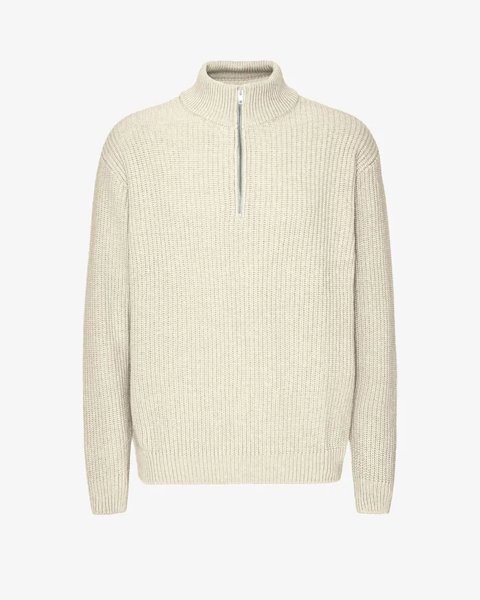 Knit Sweaters Colorfulstandard Men Merino Quarter Zip 8211 Ivory White