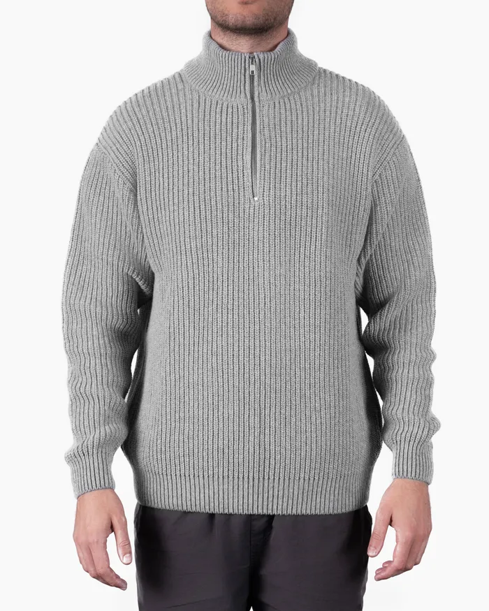 Knit Sweaters Colorfulstandard Men Merino Quarter Zip 8211 Magenta Blaze
