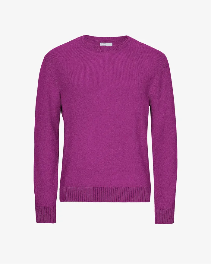 Knit Sweaters Men Classic Merino Wool Crew 8211 Magenta Blaze Colorfulstandard