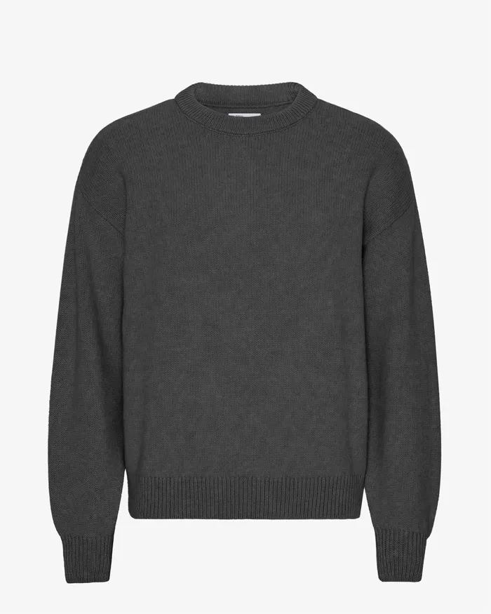 Knit Sweaters Oversized Merino Wool Crew 8211 Lava Grey Colorfulstandard Men