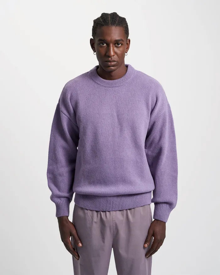 Knit Sweaters Oversized Merino Wool Crew 8211 Lava Grey Colorfulstandard Men