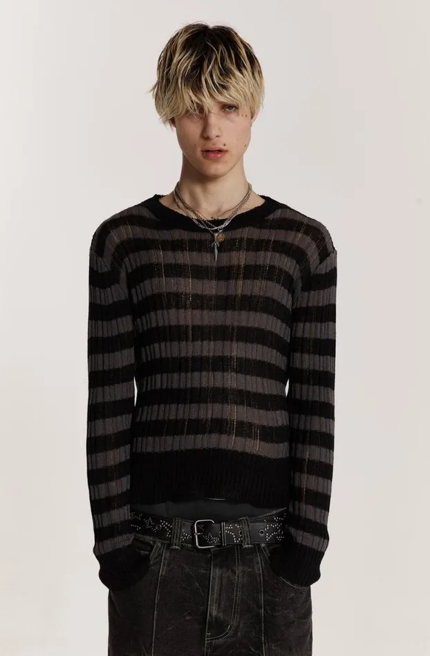 Knitwear Men Jaded London Striped Eclipse Jumper