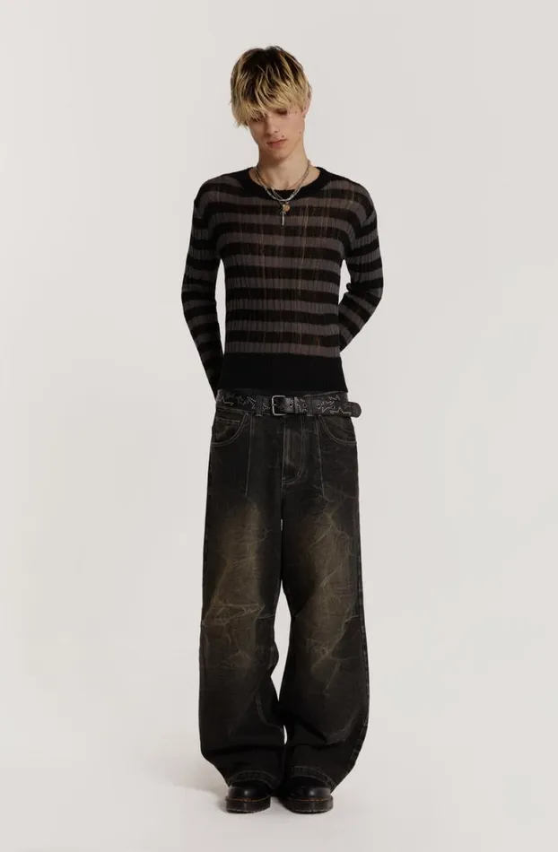 Knitwear Men Jaded London Striped Eclipse Jumper