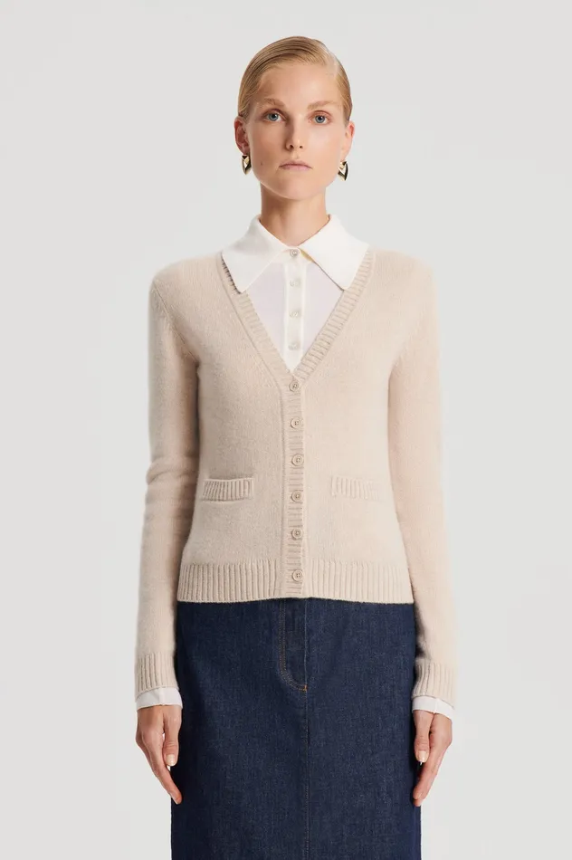 Knitwear Scanlan Theodore Women CASHMERE V WHEAT Knitwear Scanlan Theodore Women CASHMERE V WHEAT