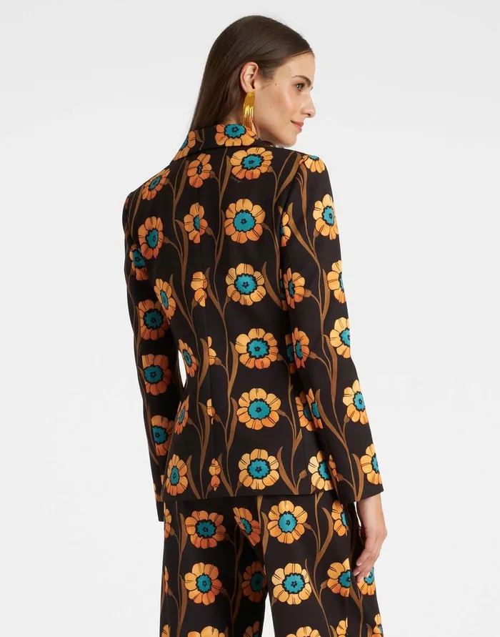 La Doublej 247 Jacket Daisychain Black In Compact Jersey Women Outerwear