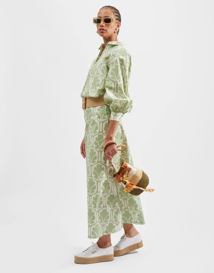 La Doublej ALong Skirt Grove In Heavy Cotton Stretch Women Skirts