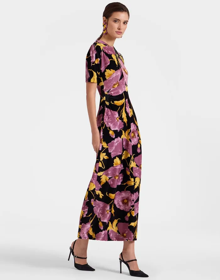 La Doublej Angelica Dress Sylph Black In Velvet Stretch Women Dresses