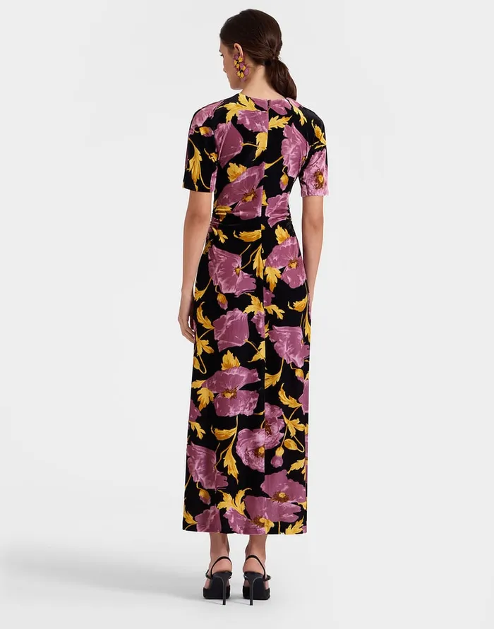 La Doublej Angelica Dress Sylph Black In Velvet Stretch Women Dresses