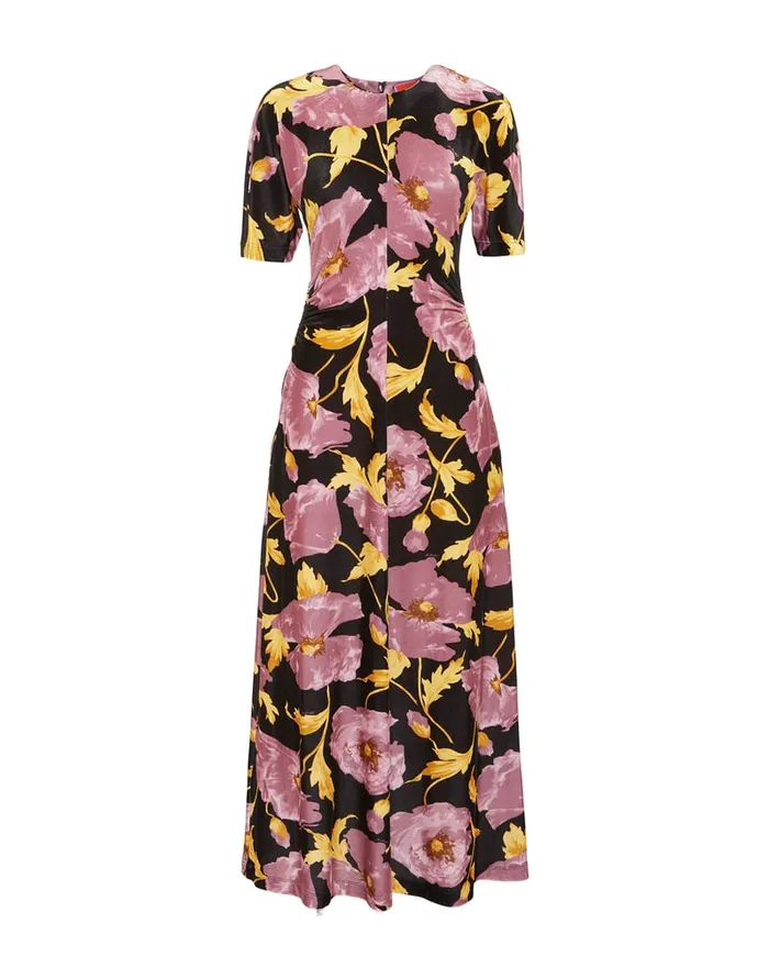 La Doublej Angelica Dress Sylph Black In Velvet Stretch Women Dresses