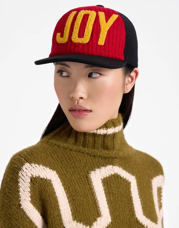 La Doublej Babeball Cap Solid Red In Wool Women Hats