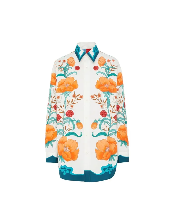 La Doublej Better Than Your Boyfriend039s Shirt Morpheus Place Orange In Summer Poplin Women Shirts and Tops