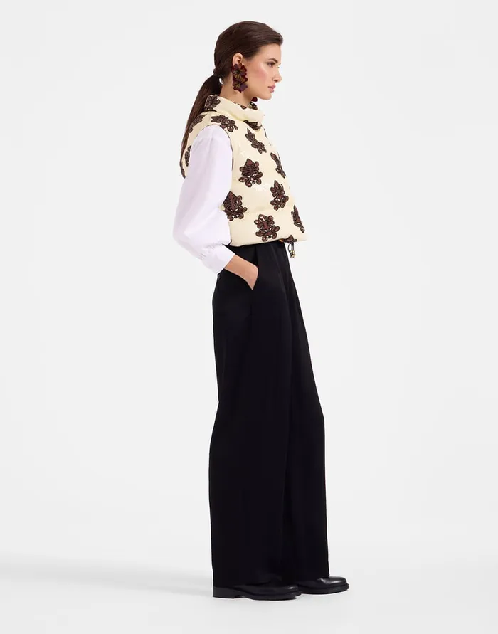 La Doublej Bonbon Puffer Vest Herald Pink In Paillettes Women Outerwear