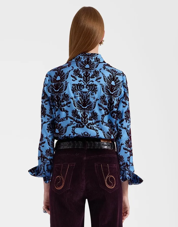 La Doublej Boy Shirt Vaudeville Light Blue In Jacquard Women Shirts and Tops
