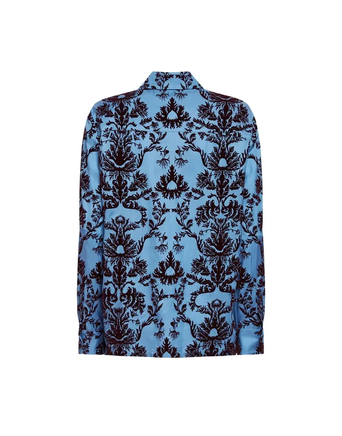 La Doublej Boy Shirt Vaudeville Light Blue In Jacquard Women Shirts and Tops