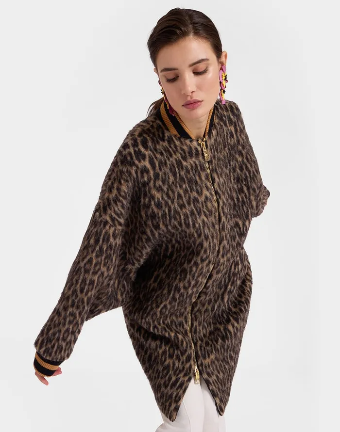 La Doublej Brooklyn Coat Cheetah Coating Light Beige In Wool Women Outerwear