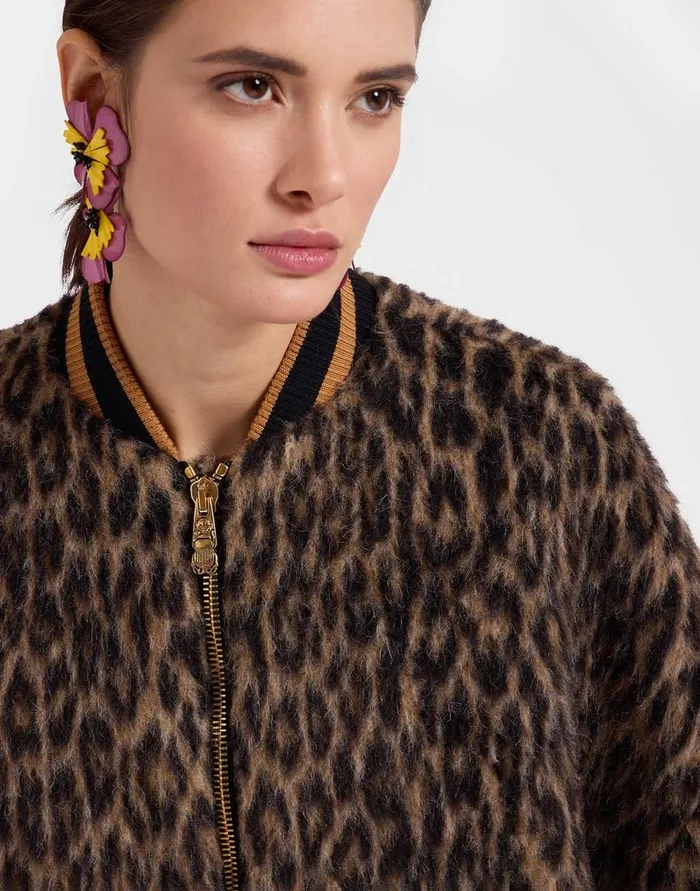 La Doublej Brooklyn Coat Cheetah Coating Light Beige In Wool Women Outerwear