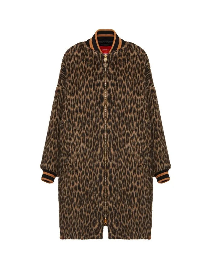 La Doublej Brooklyn Coat Cheetah Coating Light Beige In Wool Women Outerwear