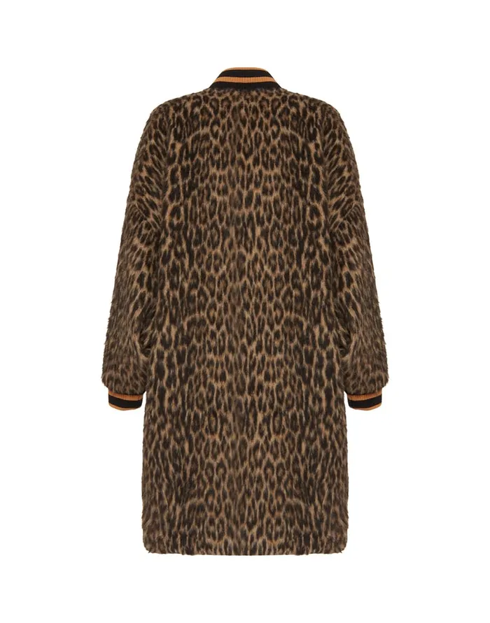 La Doublej Brooklyn Coat Cheetah Coating Light Beige In Wool Women Outerwear