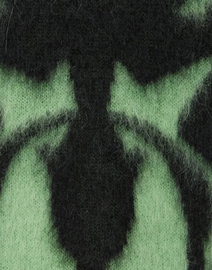 La Doublej Camden Jumper Green and Black In Brushed Wool Women Knitwear