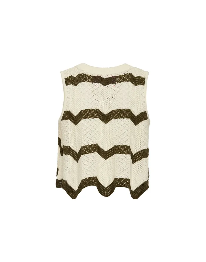 La Doublej Chevron Top Solid Camouflage In Knit Chevron Women Shirts and Tops