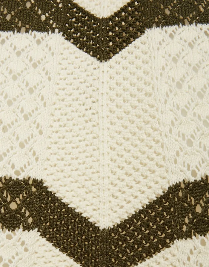 La Doublej Chevron Top Solid Camouflage In Knit Chevron Women Shirts and Tops