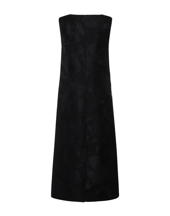 La Doublej Column Dress Sylph Black In Jacquard Women Dresses