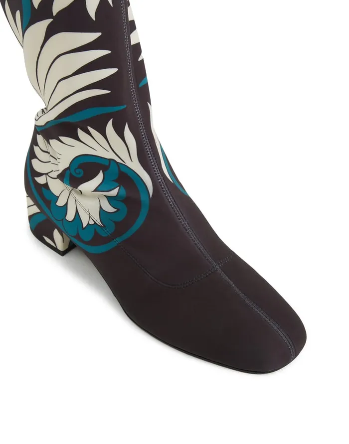 La Doublej Edie High Boots Mix Tiles Blue In Lycra Women Shoes