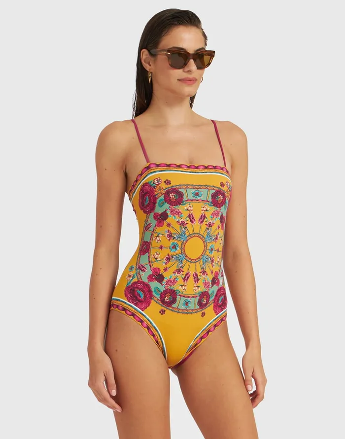 La Doublej Elle Swimsuit Zodiac Place Marigold In Supreme Lycra Women Swimwear