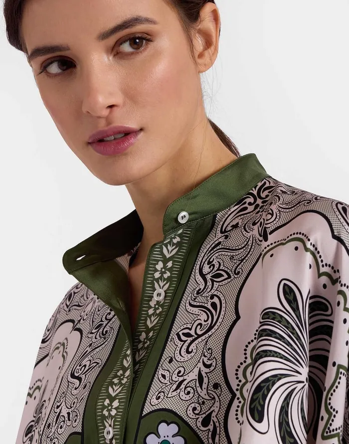 La Doublej Foulard Shirt Mirage Place Green In Silk Twill Women Shirts and Tops