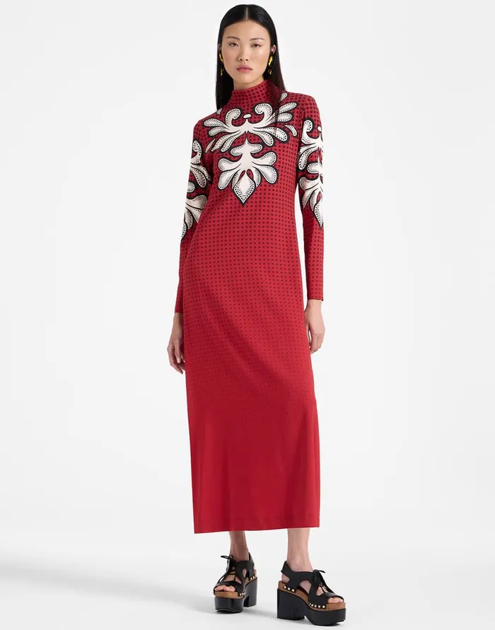 La Doublej Halle Dress Herald Place Red In Envers Satin Women Dresses