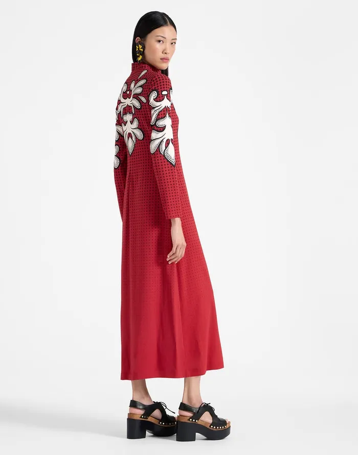 La Doublej Halle Dress Herald Place Red In Envers Satin Women Dresses