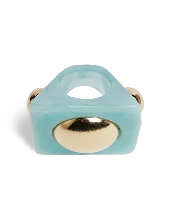 La Doublej Hathor Square Ring Light Blue In Acrylic Resin Women Jewelry