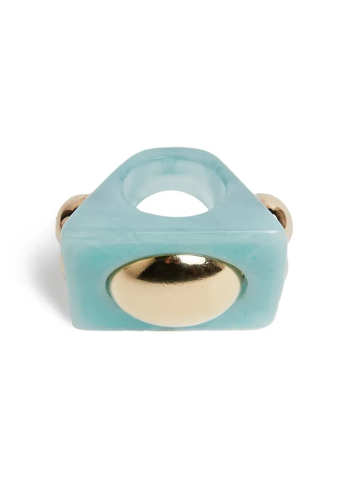 La Doublej Hathor Square Ring Light Blue In Acrylic Resin Women Jewelry