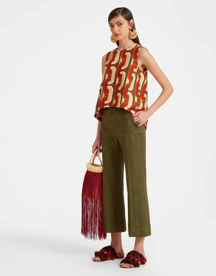 La Doublej Hendrix Pants Solid Camouflage In Shot Cotton Women Shorts and Pants