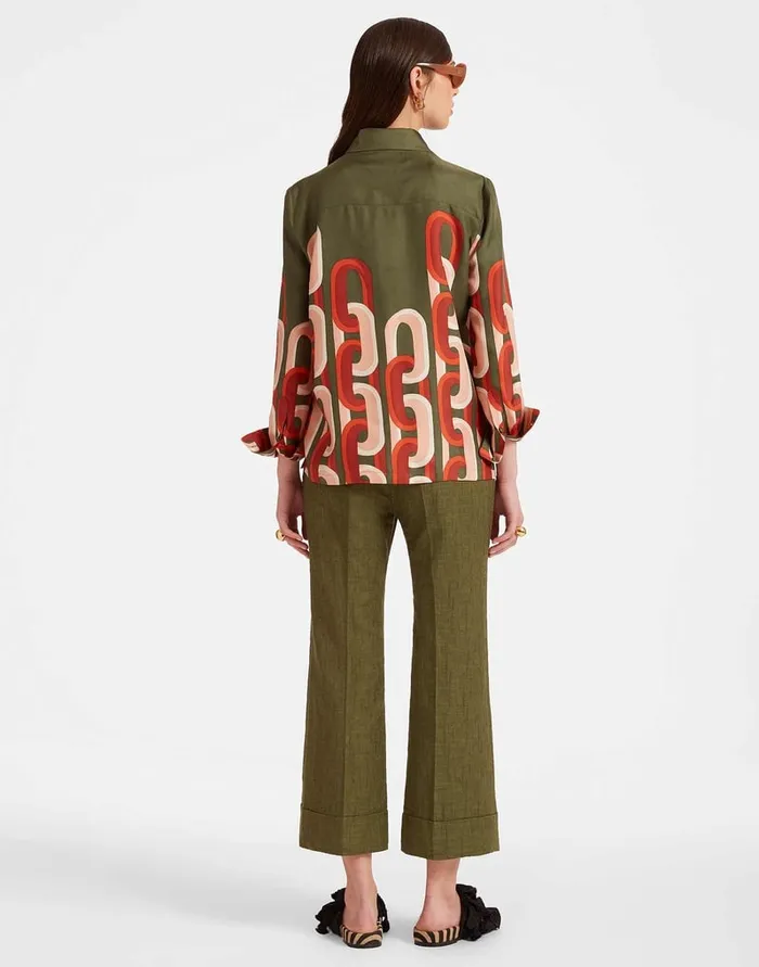 La Doublej Hendrix Pants Solid Camouflage In Shot Cotton Women Shorts and Pants