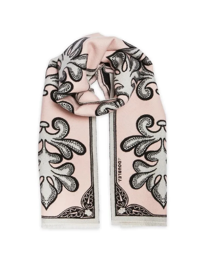 La Doublej Herald Scarf Herald Light Pink In Wool Silk Women Foulards and Scarves