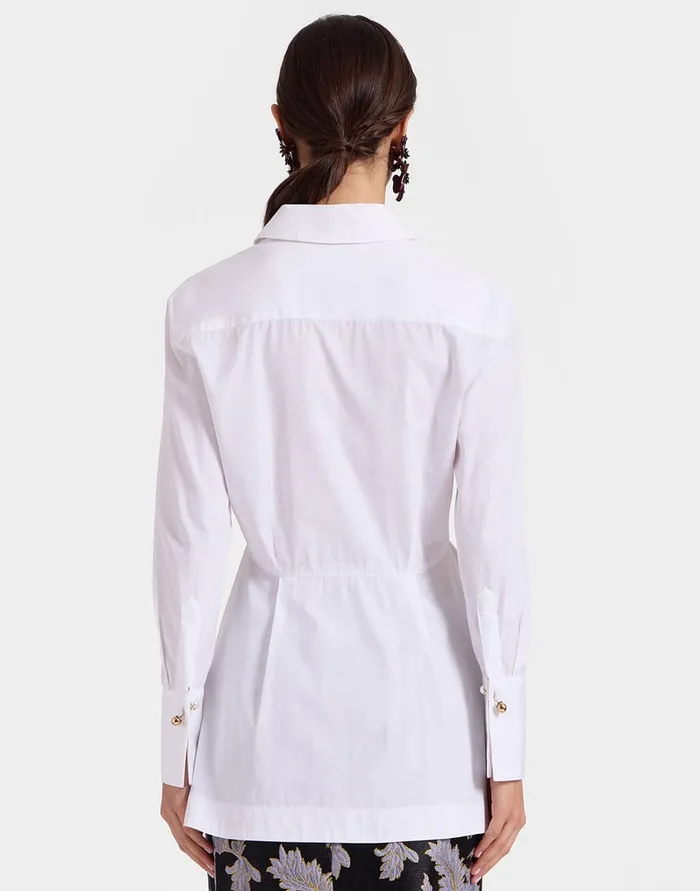 La Doublej Iris Shirt Solid White In Tailor Poplin Women Shirts and Tops