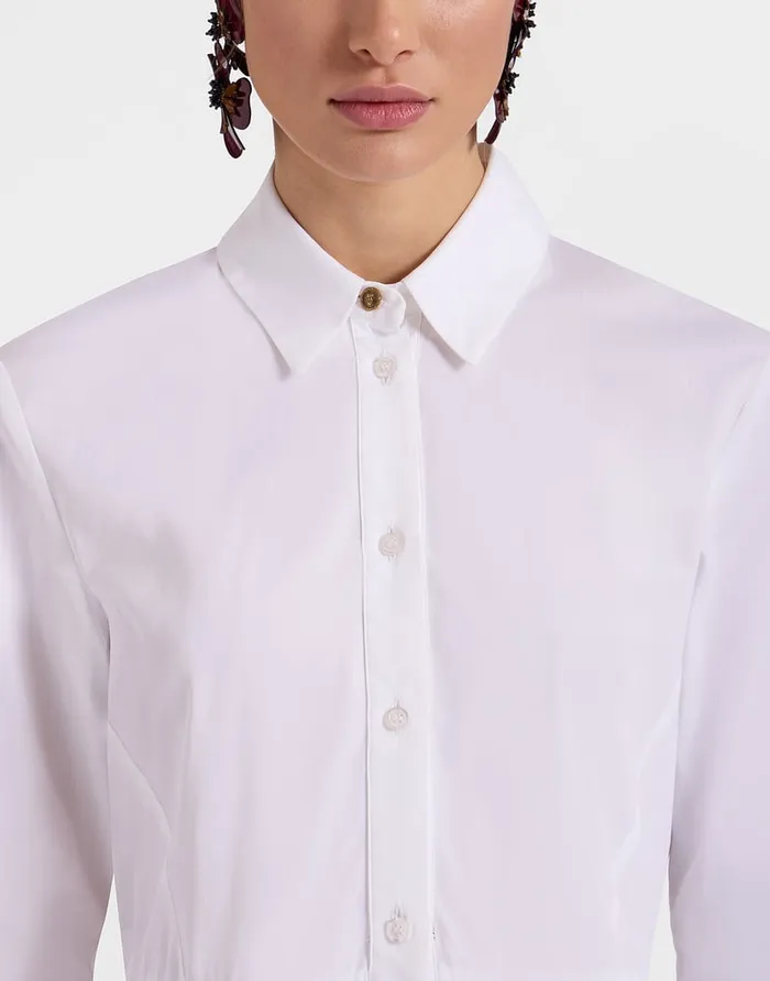 La Doublej Iris Shirt Solid White In Tailor Poplin Women Shirts and Tops