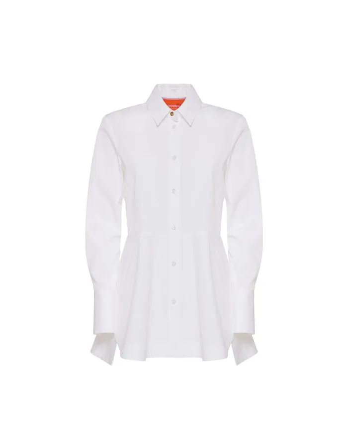 La Doublej Iris Shirt Solid White In Tailor Poplin Women Shirts and Tops