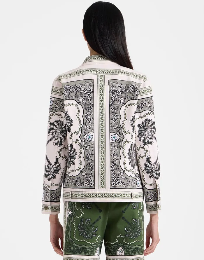 La Doublej Jj Jean Jacket Mirage Place Green In Cotton Drill Women Outerwear