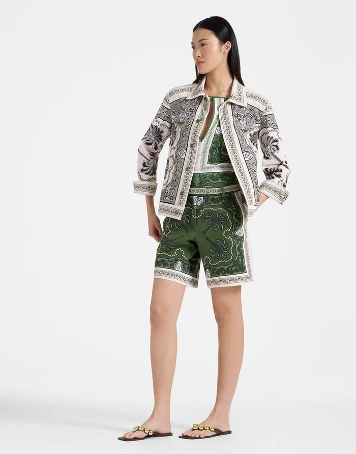 La Doublej Jj Jean Jacket Mirage Place Green In Cotton Drill Women Outerwear