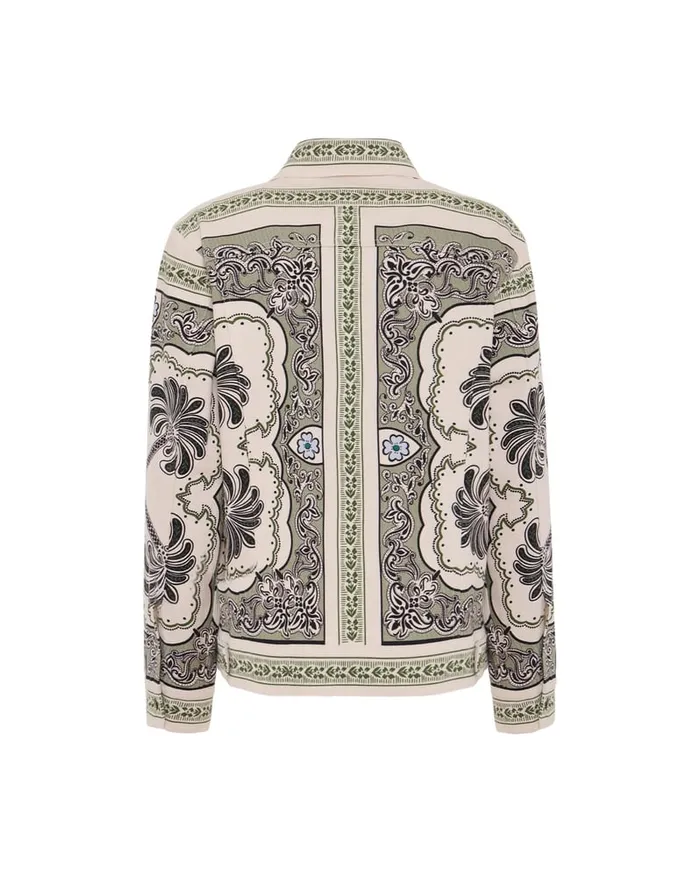La Doublej Jj Jean Jacket Mirage Place Green In Cotton Drill Women Outerwear