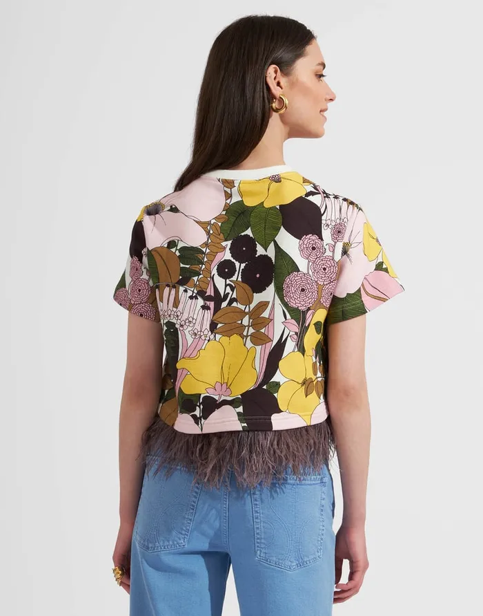 La Doublej La Scala Tee Big Flower Rose In Jersey Women TShirts and Sweatshirts