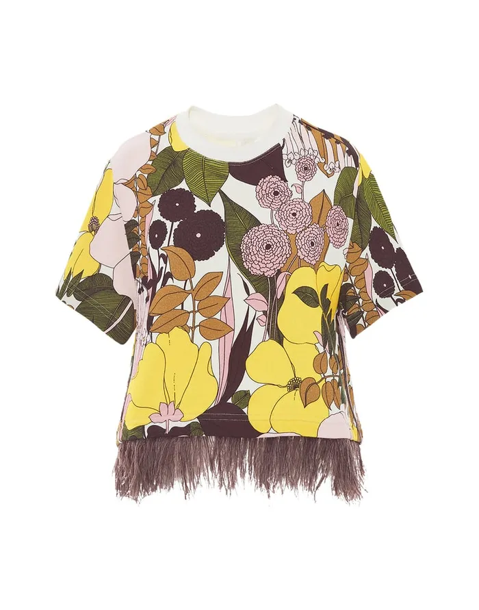 La Doublej La Scala Tee Big Flower Rose In Jersey Women TShirts and Sweatshirts
