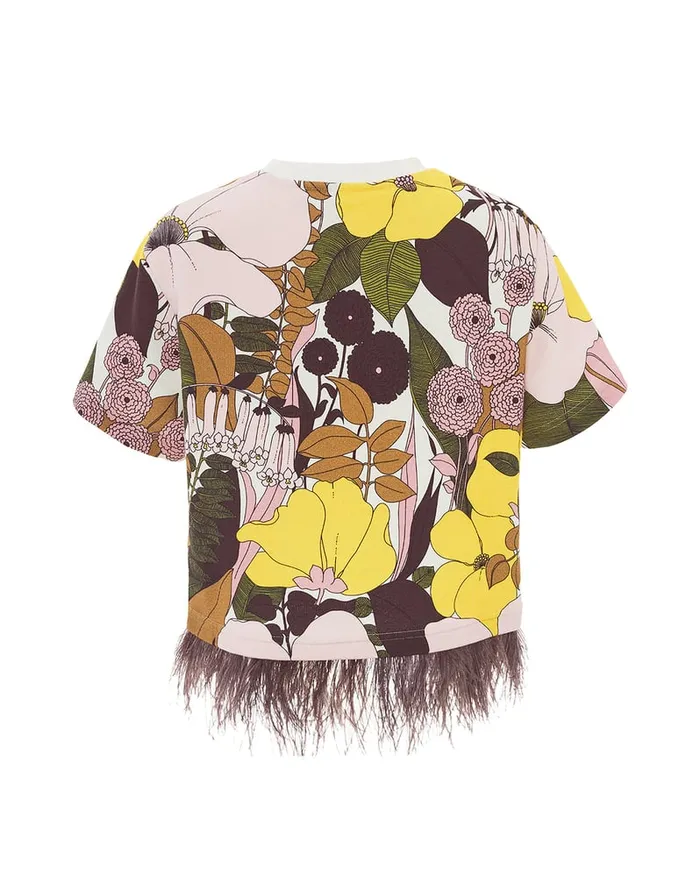 La Doublej La Scala Tee Big Flower Rose In Jersey Women TShirts and Sweatshirts