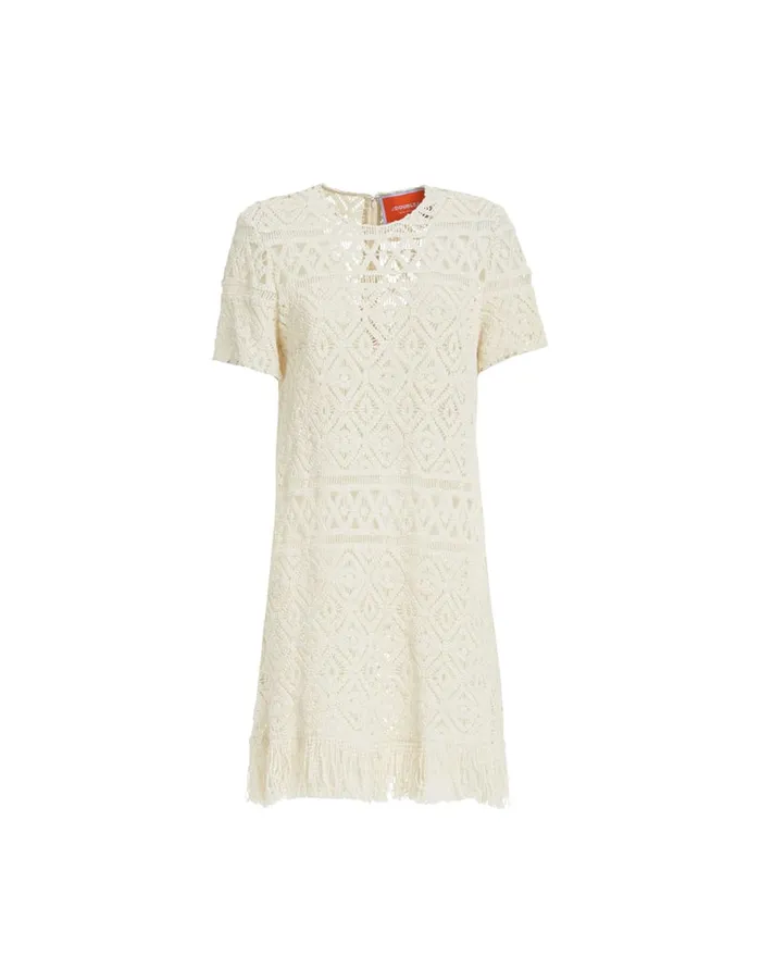 La Doublej Lacey Mini Swing Dress Plaza Cream In Macram Women Dresses